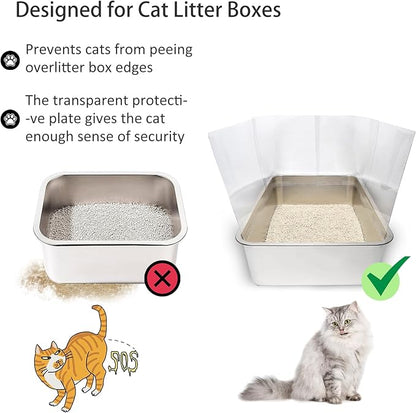 3PCS Cat Litter Box Pee Shields, Transparent Easy Clean Splash Guard - Image 4