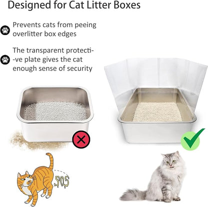 9PCS Cat Litter Box Pee Shields, Transparent Easy Clean Splash Guard - Image 4