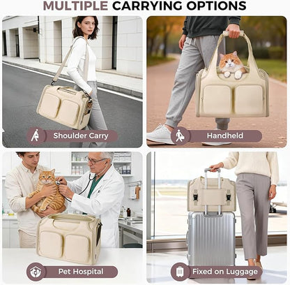 Dog, Cat Carrier for Pets Up to 15 Lbs, Airline Approved Collapsible Soft-Sided - Image 6