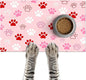 Puppy Paw Print Pet Feeding Mat 24x16 Inch Cute Pet Feeding Area Mat Pet Food by HOMETITUTE
