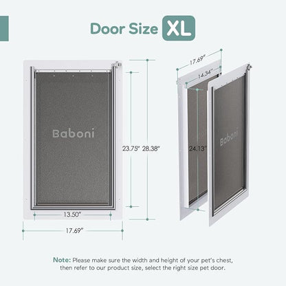 Baboni 3-Flaps Pet Door for Interior and Exterior Doors, Steel Frame and - Image 4