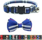 Cat Collar Breakaway with Bell and Bow Tie, Plaid Design Adjustable Safety by Ximipet