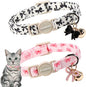 2 Pack Cotton Breakaway Cat Collar Pink and Black Heart Shaped Pendant Cute by DOGWONG