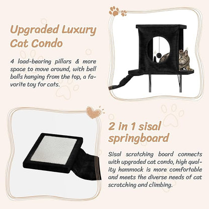 NUNU LAB Cat Wall Shelves Set, Scratching Post, Wall Shelves - Image 4