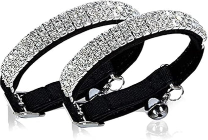 CHUKCHI Soft Velvet Safe Cat Adjustable Collar Bling Diamante by CHUKCHI