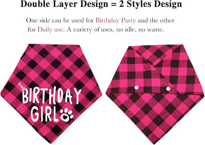 Birthday Plaid Dog Bandana - Image 3