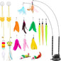 Depets Cat Wand Toy, 2 Play Modes Kitten Teaser Wand, Reusable Suction Cup by Depets