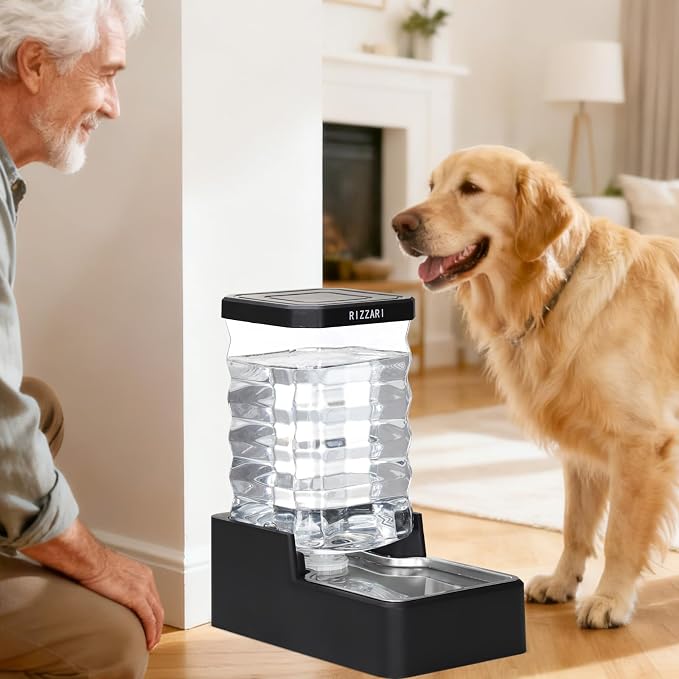 RIZZARI Stainless Steel Pet Water Feeder: 9L Large Gravity Waterer - Image 6