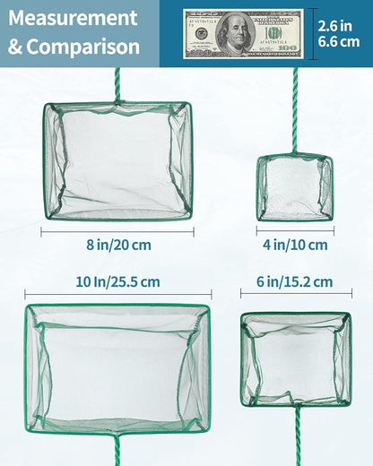 Pawfly Aquarium Fish Net with Braided Metal Handle Square Net with Soft Fine - Image 7
