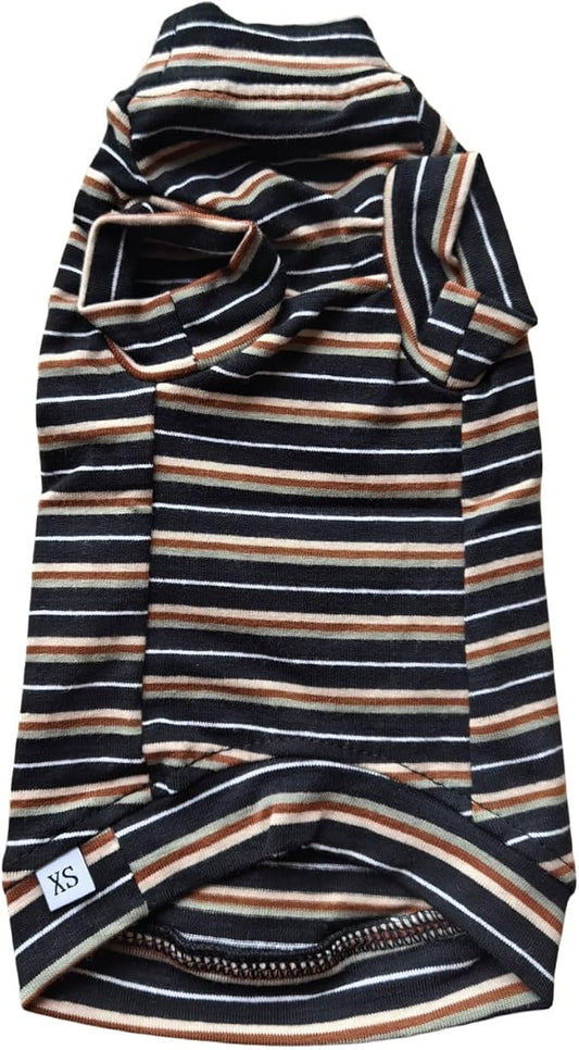 Vintage Stripes Sphynx Hairless Cats Shirt Cotton Cat Turtleneck Pet Clothes by Kitipcoo