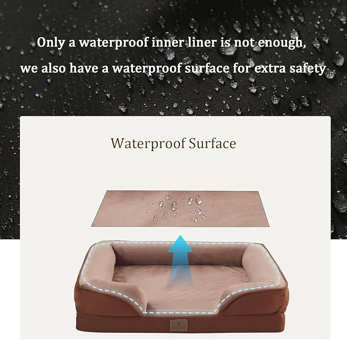 Bedfolks Orthopedic Dog Bed XL, Waterproof Dog Sofa Bed - Image 3