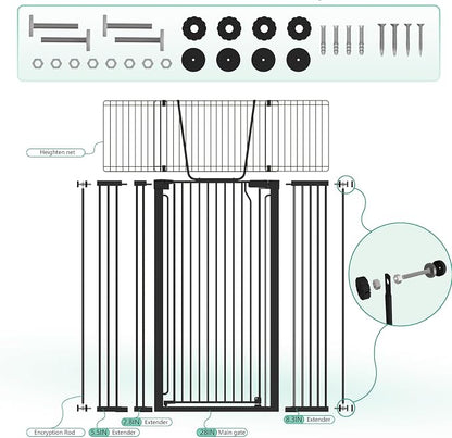 Jiprlak51 Extra Tall Cat Gate for Doorway – 28.5"-48.7" Extra Wide Pet Gate - Image 4