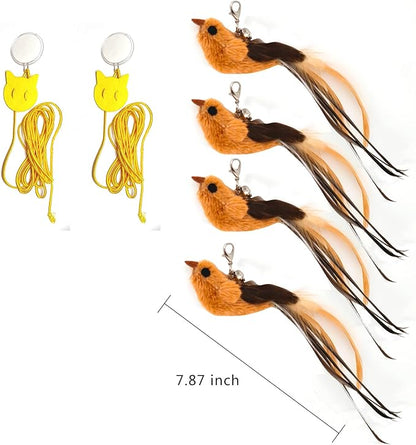 4 Bird Cat Wand Toy Refill for Indoor Cats, Interactive Birds Simulation Set - Image 5