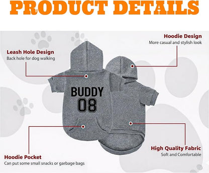 Personalized Dog Hoodie with Name/Text, Custom Embroidered or Printed Dog - Image 7