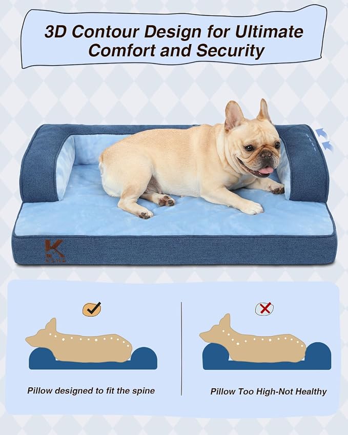 KSIIA Washable Dog Bed Large Sized Senior Dog, Orthopedic Warm Soft Pet Sofa - Image 4