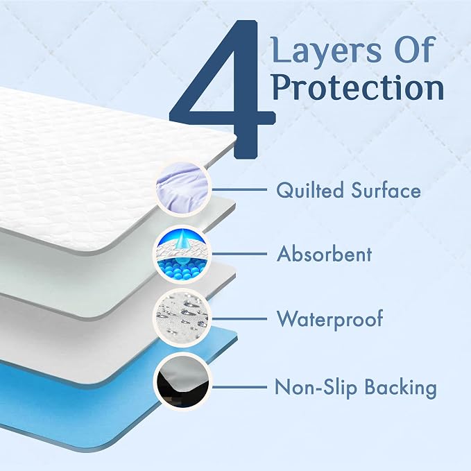 Washable Incontinence Bed Pad 36x60 – Soft, Absorbent & Waterproof Mattress - Image 9