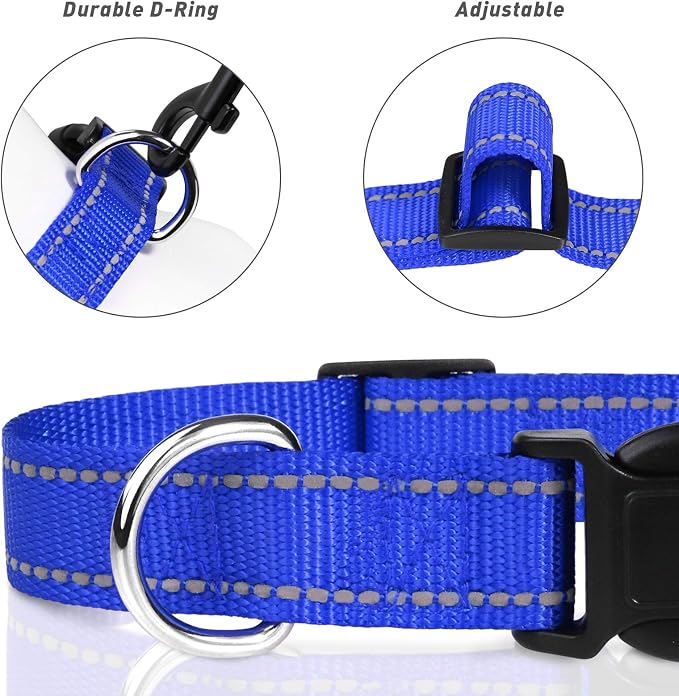 TagME Reflective Nylon Dog Collars, Adjustable Classic Pet Collar - Image 3