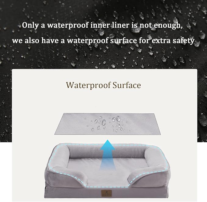 Bedfolks Orthopedic Dog Bed XL, Waterproof Dog Sofa Bed - Image 3
