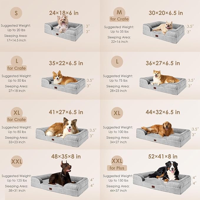 EHEYCIGA Orthopedic Dog Bed for Medium Dogs, Waterproof Memory Foam Medium Pet - Image 2