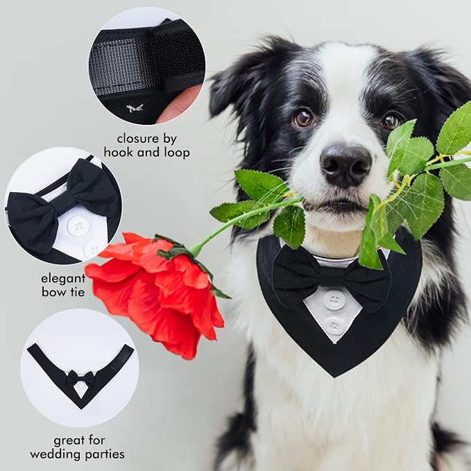FUAMEY Dog Tuxedo for Large Dogs, Dog Formal Suit Dogs Attire Pet Bow Tie Puppy - Image 5