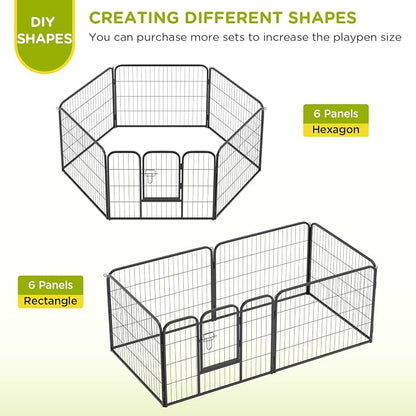 BestPet | Dog Playpen | 24 Inch, 6 Panels | Heavy Duty Metal Pet Exercise Pen | - Image 4