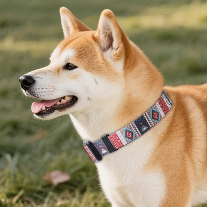 QQPETS Adjustable Soft Dog Collar: Print Flower Pink Multicolor Cute Patterns - Image 7