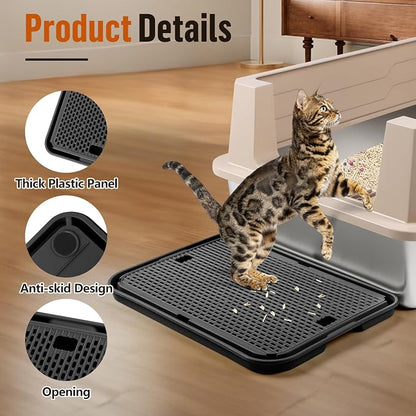 Large Cat Litter Box Step Mat, 16.5"x11.2" Cat Ramp Stairs, Cat Litter Catcher - Image 4