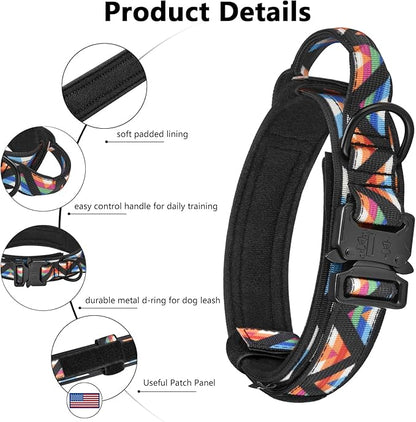 DAGANXI Tactical Dog Collar, Adjustable Military Training Nylon Dog Collar - Image 3