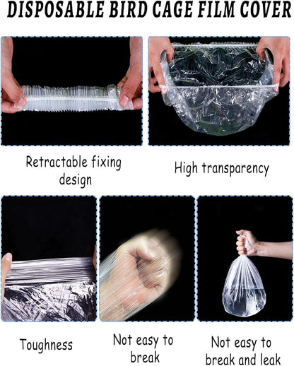 Large Disposable Bird Cage Tray Liners，34'' X 22'' Plastic Parakeet Cage Liner - Image 7