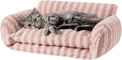 Hollypet Cat Bed Fluffy Plush Mutifuctional Double-Layer Soft Pet Couch by Hollypet