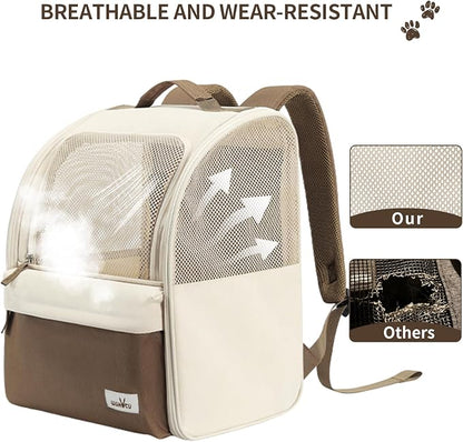 Cat Carrier Backpack, Steel Wire Frame More Stable, 600D Wear-Resistant Oxford - Image 3