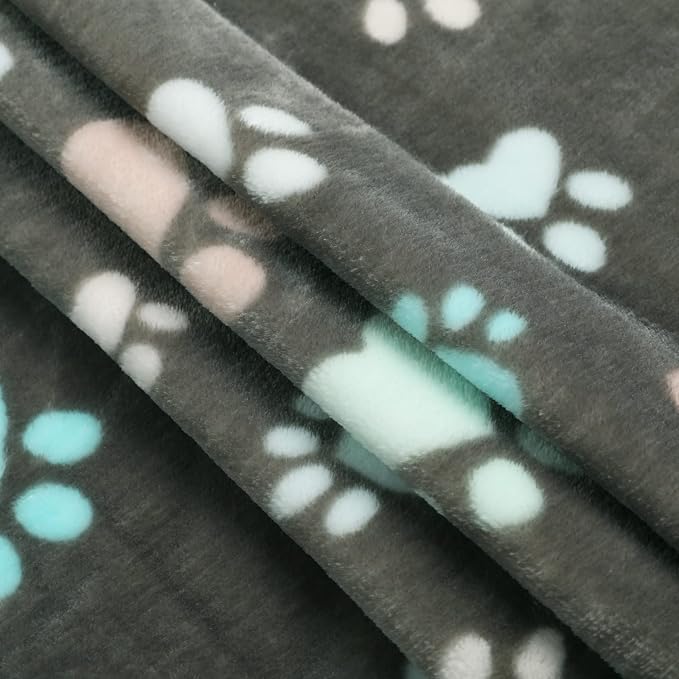 Luciphia 1 Pack 3 Blankets Fluffy Premium Fleece Pet Blanket Flannel Paw - Image 8