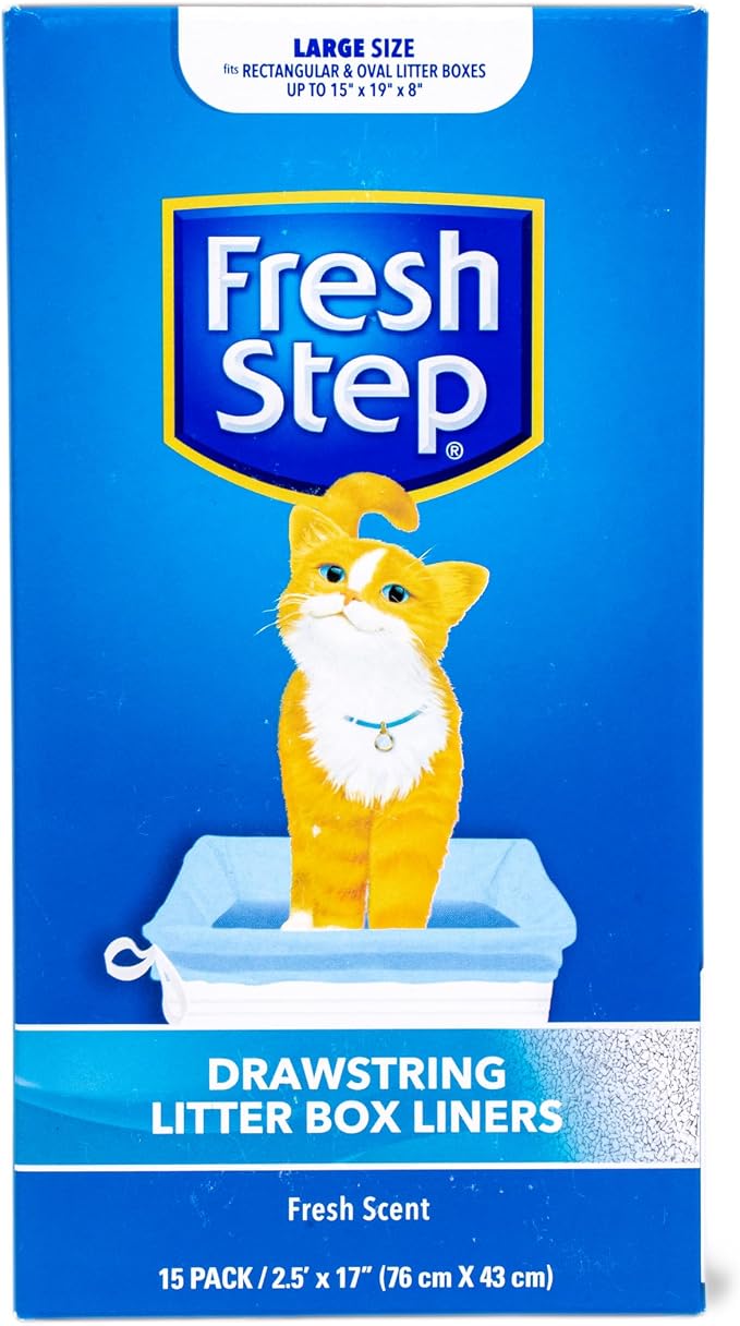 Fresh Step Drawstring Cat Litter Box Liners, Scented Heavy Duty Kitty Litter - Image 2
