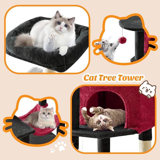 Cat Tree Tower 44 Inch, Small Cat Tower - Image 6
