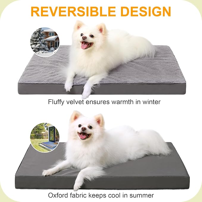 KSIIA Orthopedic Crate Bed: Deluxe Plush Washable Dog Bed - Image 4