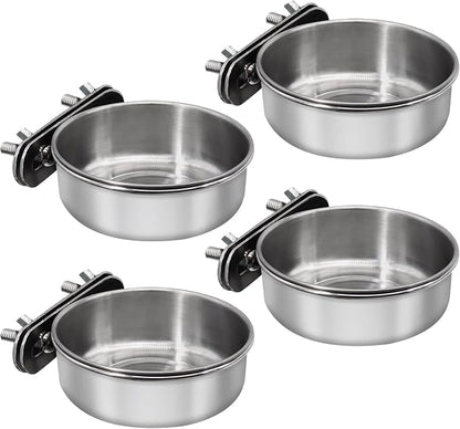 4 Pcs Small Bird Feeding Dish Cups, Parrot Food Bowl Cage by DVHEY