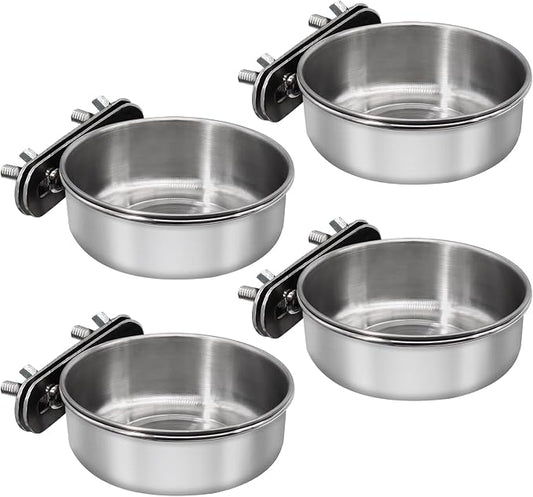4 Pcs Small Bird Feeding Dish Cups, Parrot Food Bowl Cage by DVHEY