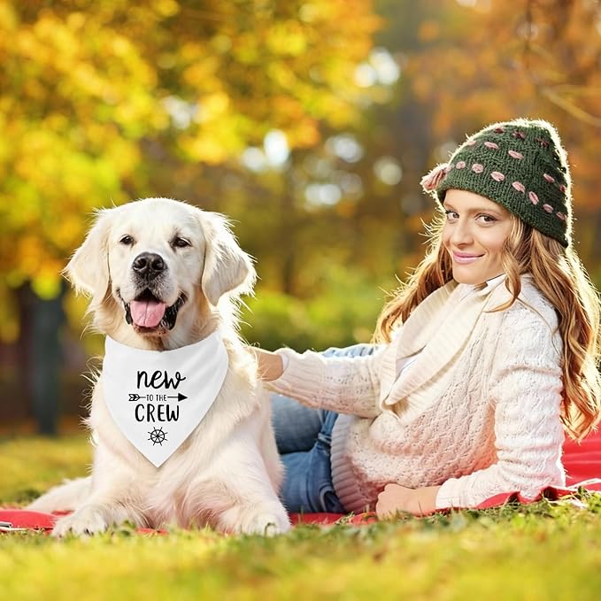 New to The Crew Dog Bandana New Puppy Announcement Gender Reveal Gift - Image 5
