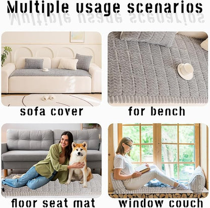 Sofa Cover Fuzzy Couch Cover for Pet, Couch Covers for Dogs Washable Non-Slip - Image 5