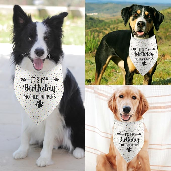 It's My Birthday Mother Puppers White Dog Bandana Birthday Gifts - Image 4