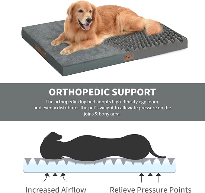 Plush Orthopedic Dog Bed for Medium Dogs & Puppies, Waterproof Dog Beds 29x18 - Image 4