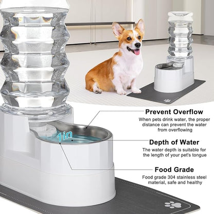 RIZZARI Large Water Dispenser for Dogs: 9L Automatic Stainless Steel Gravity - Image 5