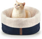 Self Warming Cat Bed, 17.7" x 13.7" Anti-Slip Soft Round Thermal Pet Cushion Bed by petace