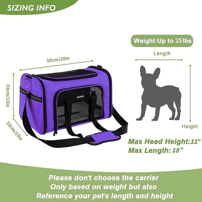 Soundy Large Cat Carrier Dog Carrier Under 25 Lbs, Collapsible Ventilated - Image 5