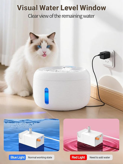 SIBAYS 3.5L Cat Water Fountain, 118oz Large Capacity Pet Water Fountain - Image 5