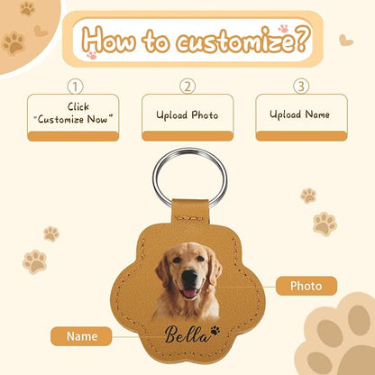 Custom Leather Pet Fur Keychain – Personalized Memorial Keepsake Keyring - Image 2