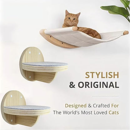 2 PCS Cat Climbing Shelf Wall Mounted, Cat Wall Shelves, Wooden Climbing Steps - Image 6