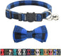 Cat Collar Breakaway with Bell and Bow Tie, Plaid Design Adjustable Safety by Ximipet