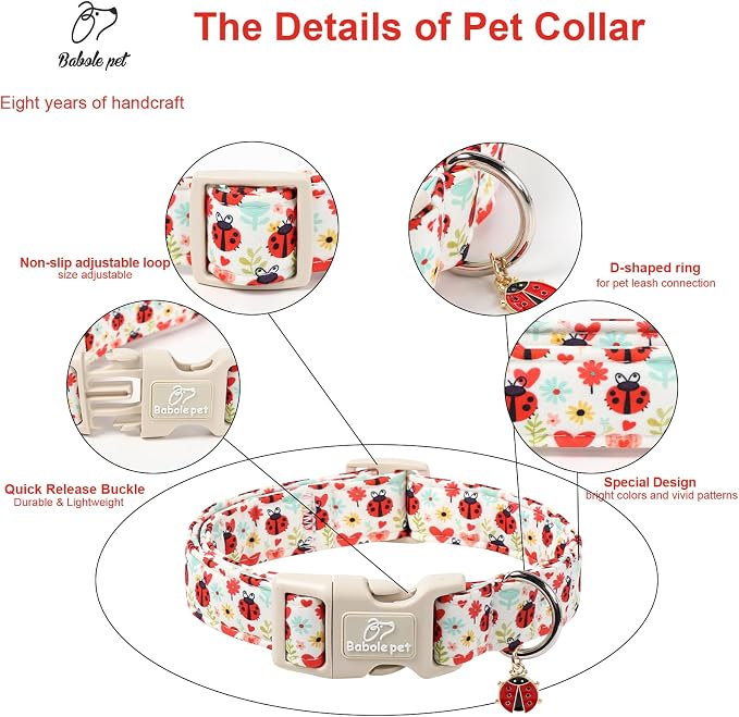 Ladybug Dog Collar for Large Dogs - Image 3