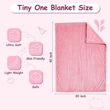 Soft Fleece Baby Blanket Ultra Cozy Pink Baby Blankets - Image 4